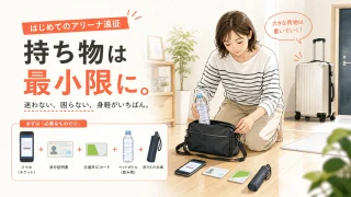 IGアリーナへ初めて行く前に小さなバッグへ持ち物を絞る