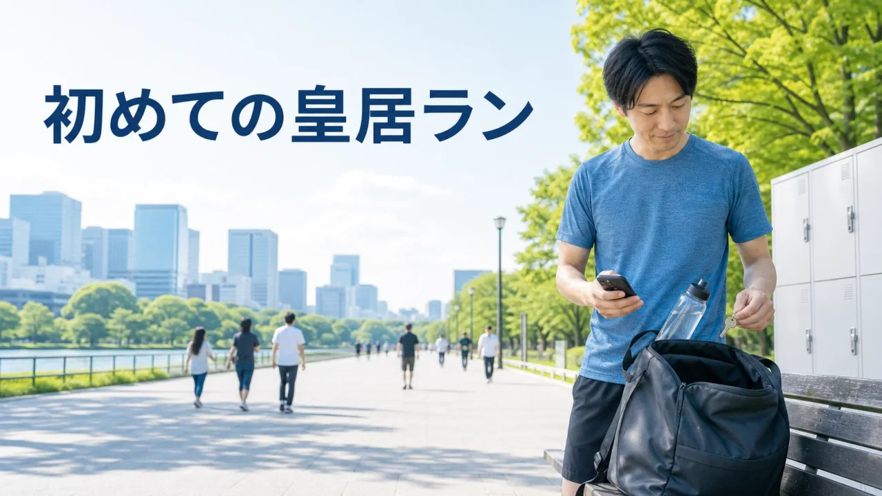 皇居ランの初回前に持ち物と走る条件を確認する