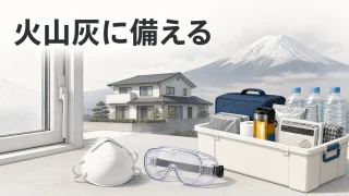 富士山の広域降灰に備えて家庭の対策を確認する