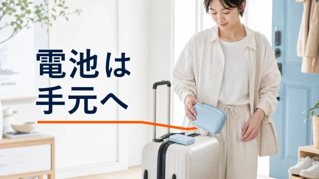空港へ出発する前にモバイルバッテリーを手元の荷物へ分ける