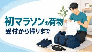 初フルマラソンの荷物を受付から帰りまで準備する