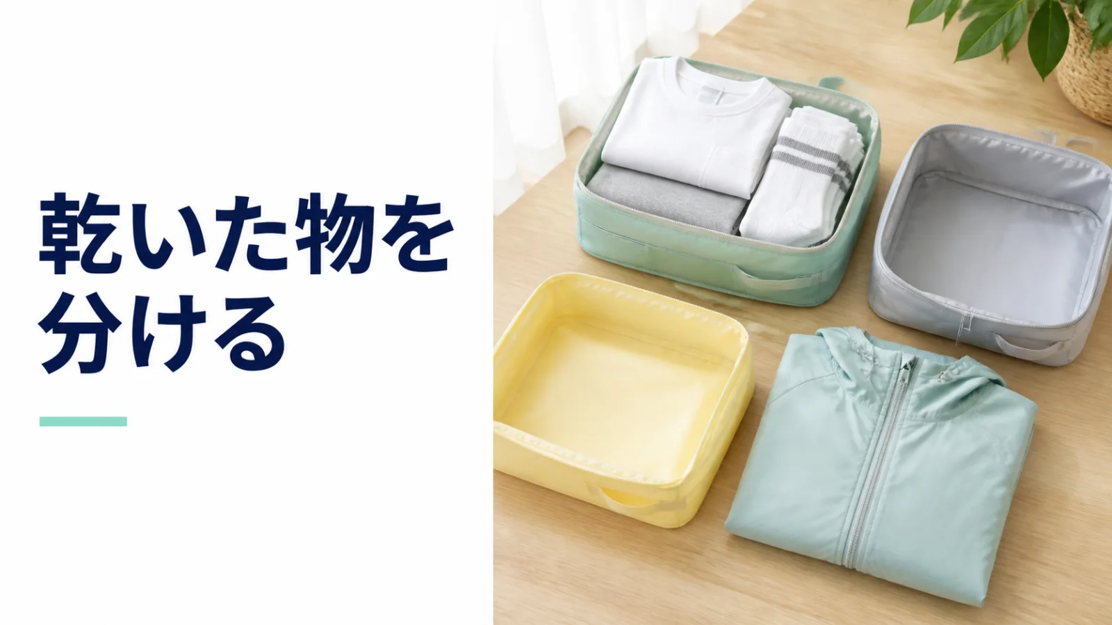 雨具と乾いた着替えを別の袋にまとめる