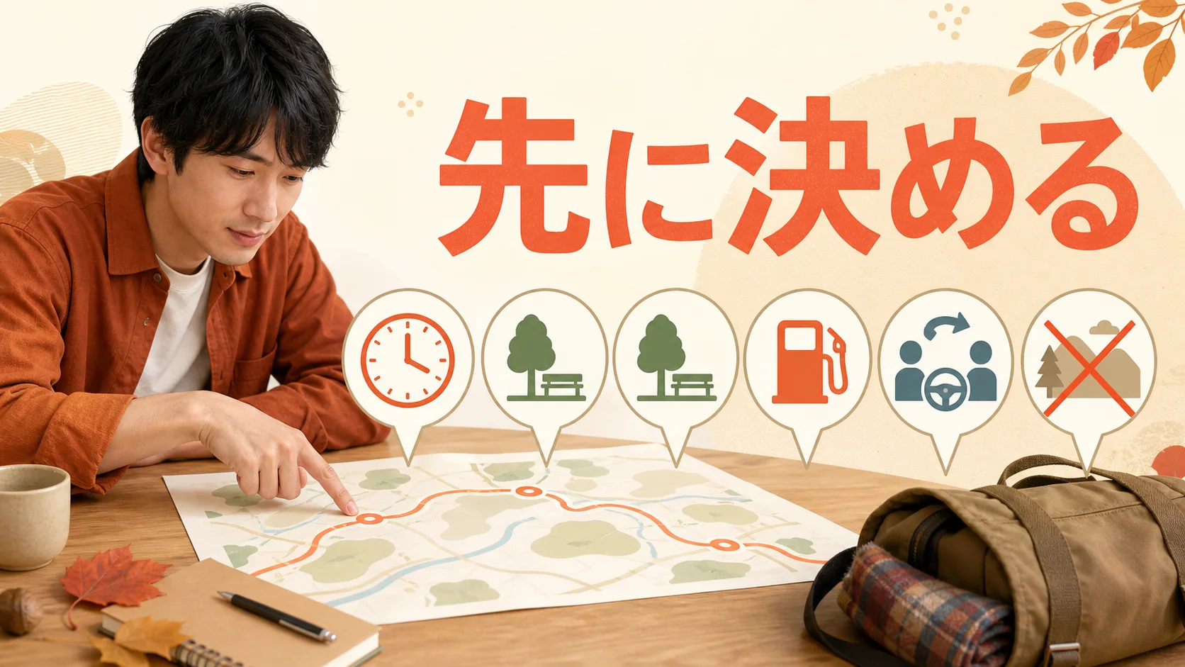 出発時刻や休憩候補など車旅行の五つの判断を先に決める