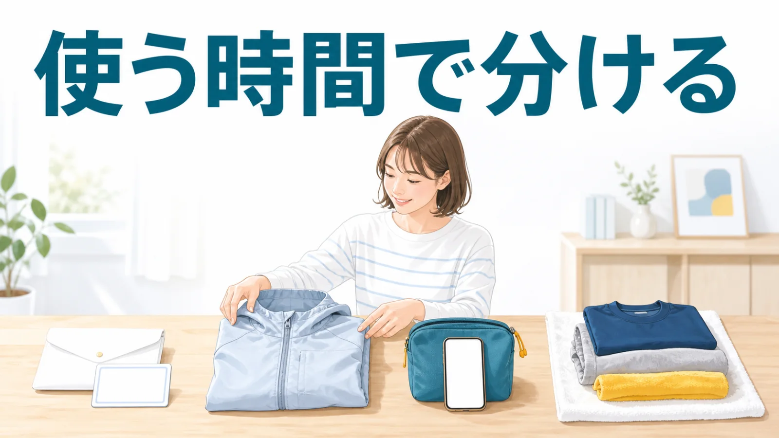 受付からゴール後までの荷物を使う時間で分ける