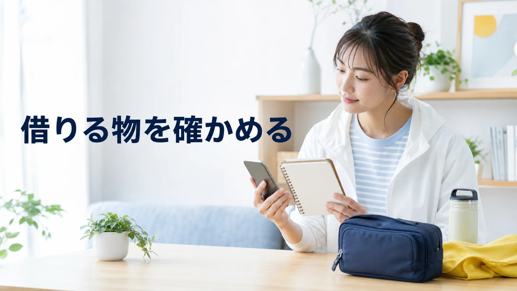 自宅で釣り体験の説明と貸出内容を確認する