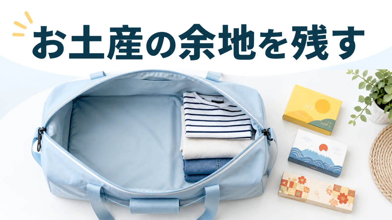 帰りに増えるお土産のためにバッグへ空きを残す