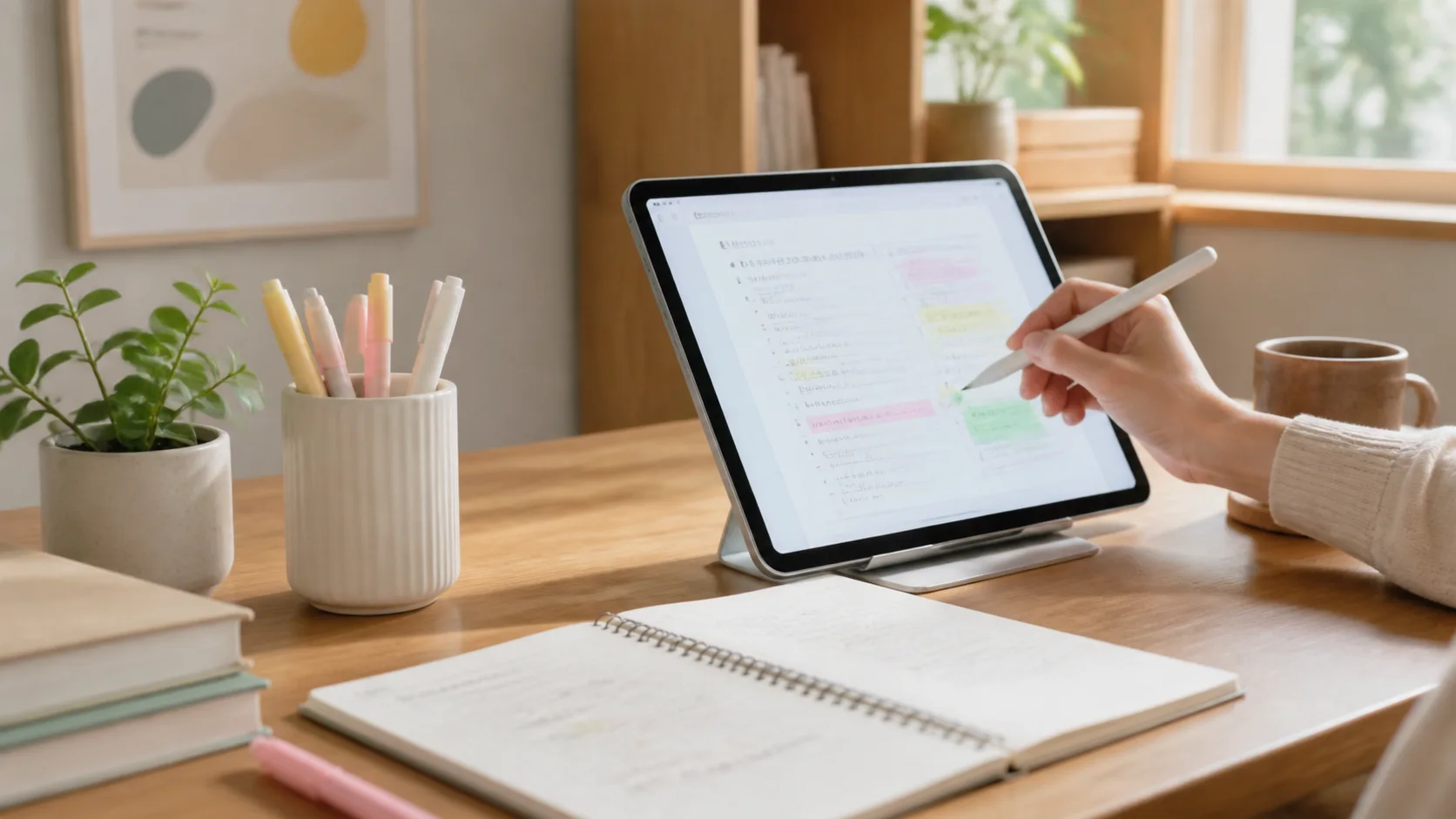 iPadでノートとPDF注釈を書く学習机の編集画像