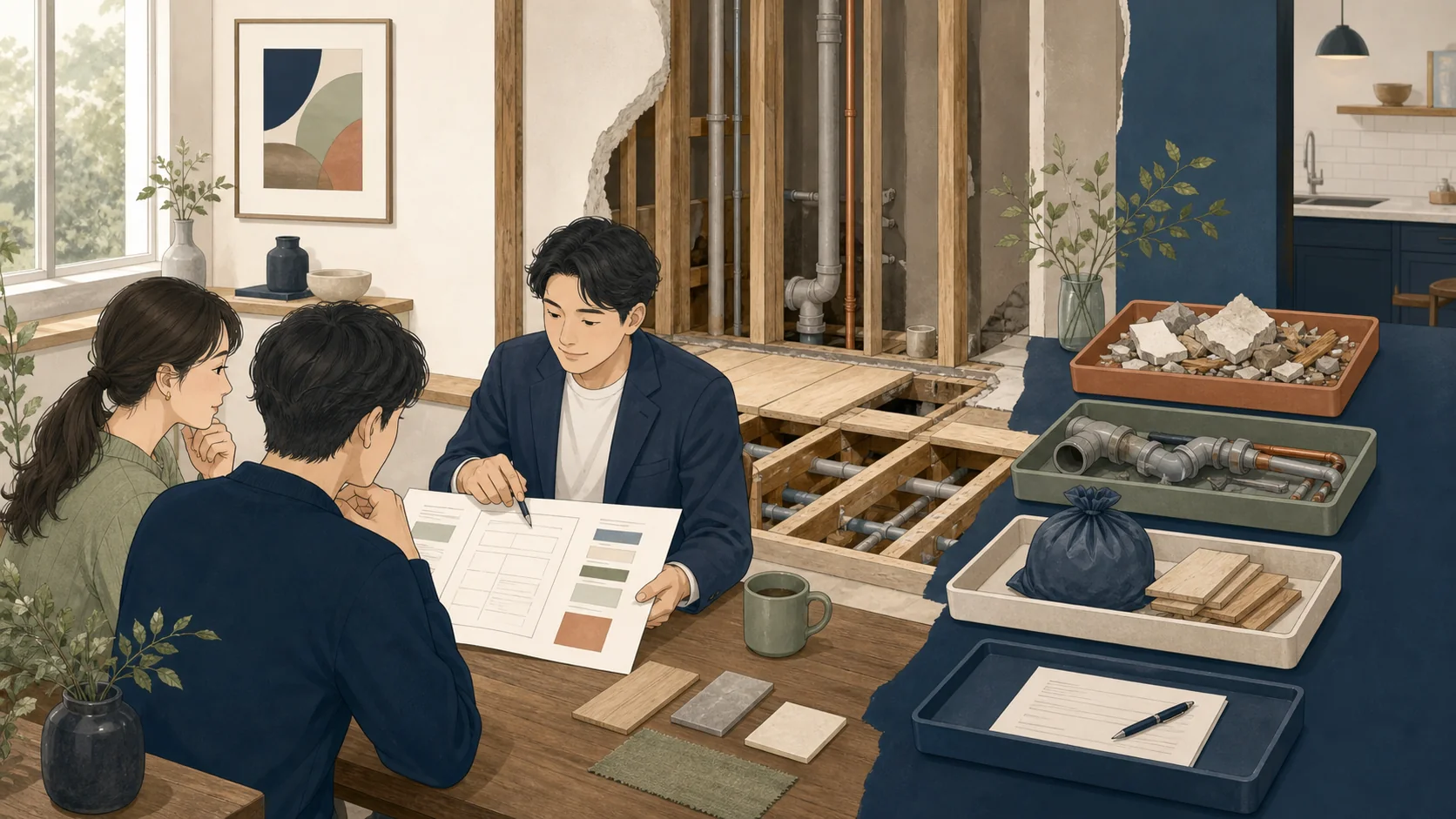 追加費用につながる撤去・補修・廃材処理