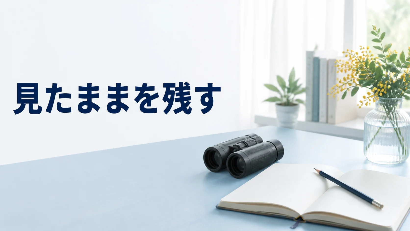 観察用の双眼鏡と記録用のノートを用意する