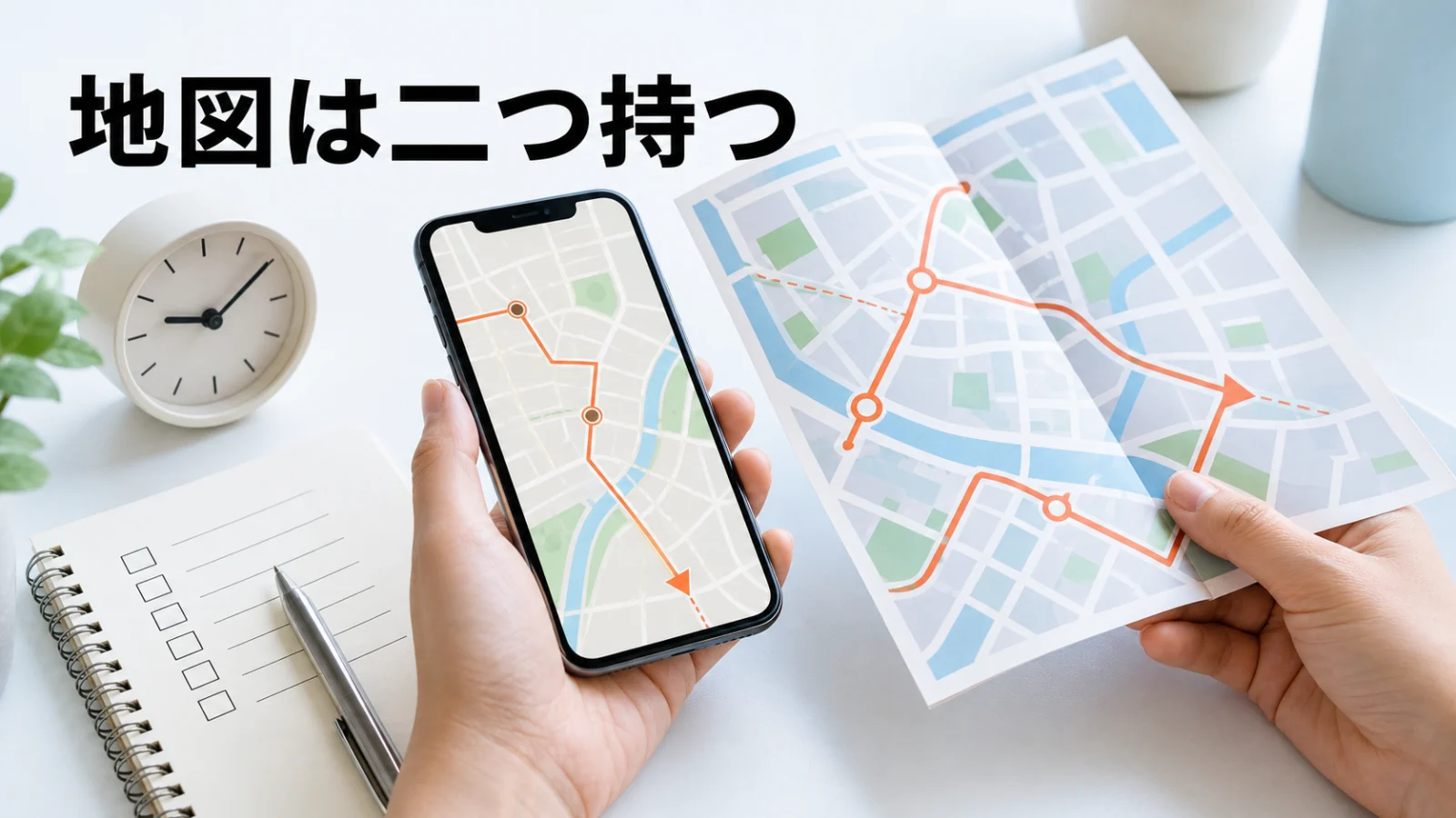 スマートフォンと紙の配置図を併用してコミケ会場を回る