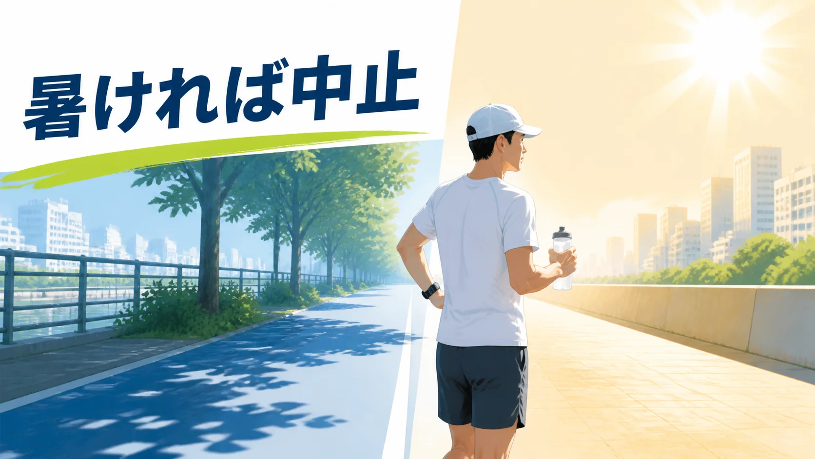 暑さ指数に応じて走るか中止するかを判断する