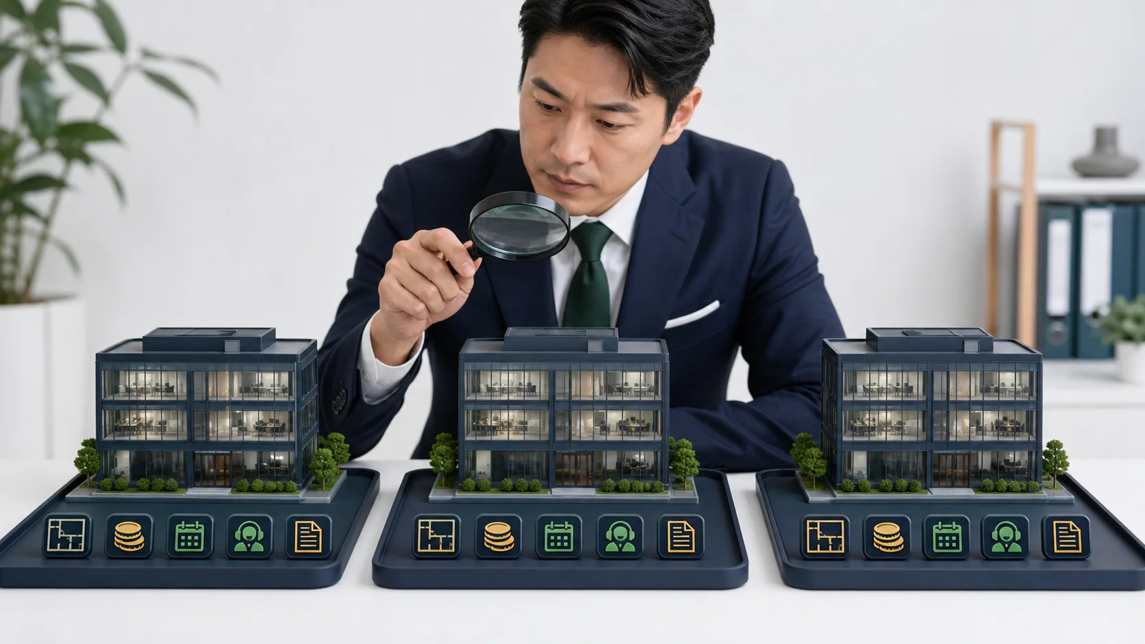 オフィス仲介会社を同じ条件で比較する