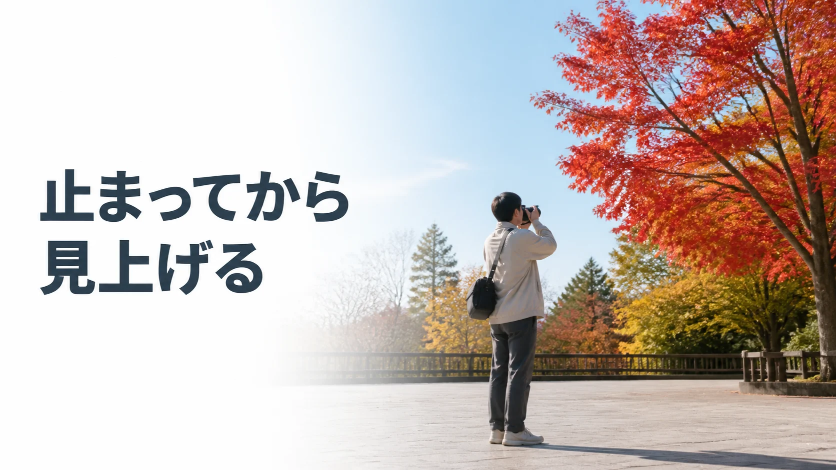 紅葉を撮る前に立ち止まる場所を選ぶ