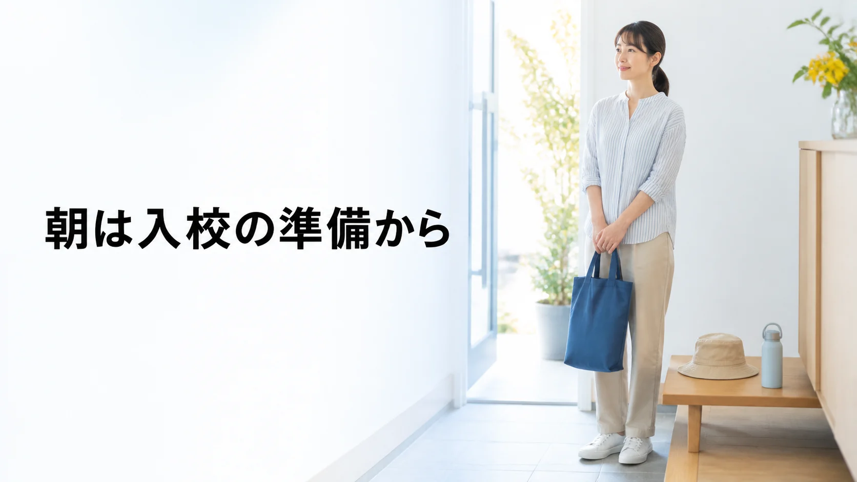 前夜にバッグを持ち翌朝の確認順を決める